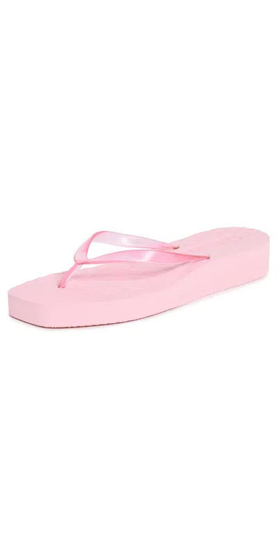 Sleepers Platform Transparent Flip Flops Pink Sorbet Transparent