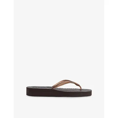 Sleepers Womens Brown Transparent Platform Rubber Flip-flops Eur 37 / 4 Uk