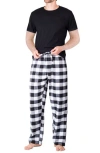 Sleephero Knit Brushed Grid Flannel Pajamas