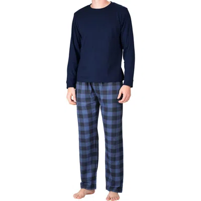 Sleephero Long Sleeve Fleece Pajama Set In Blue