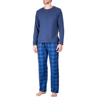 SLEEPHERO SLEEPHERO LONG SLEEVE PAJAMA T-SHIRT & BUFFALO CHECK PAJAMA PANTS SET