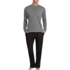 Sleephero Long Sleeve Pajama T-shirt & Pants Set In Gray