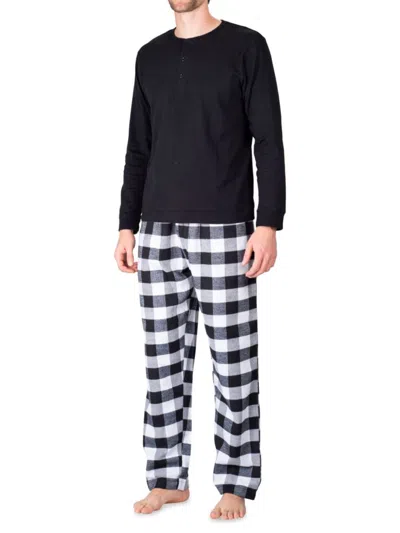 SLEEPHERO MEN'S 2-PIECE HENLEY & PAJAMA PANTS SET