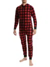 Sleephero Men's Buffalo Check Hooded Jumpsuit In Red Multi