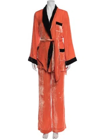 Pre-owned Sleeping With Jacques Pajamas In Orange