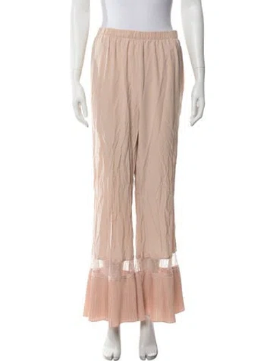 Pre-owned Sleeping With Jacques Silk Lace Pattern Pajamas In Pink