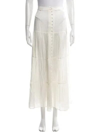 Pre-owned Sleeping With Jacques Silk Long Skirt In Neutral