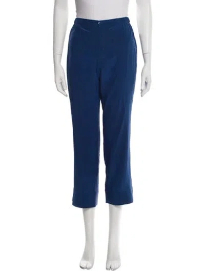 Pre-owned Sleeping With Jacques Silk Pajamas In Blue