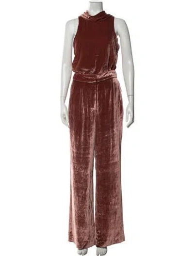 Pre-owned Sleeping With Jacques Velvet Lace Trim Embellishment Pant Set In Multicolor