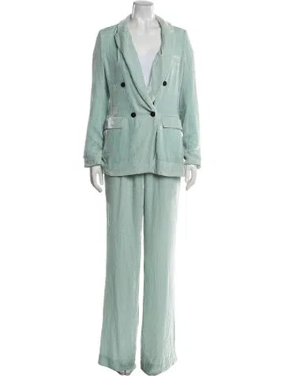 Pre-owned Sleeping With Jacques Velvet Pantsuit In Green