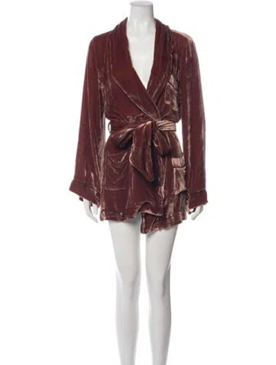Pre-owned Sleeping With Jacques Velvet Robe In Neutrals