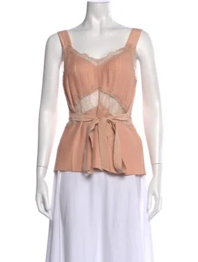 Pre-owned Sleeping With Jacques V-neck Sleeveless Top In Pink