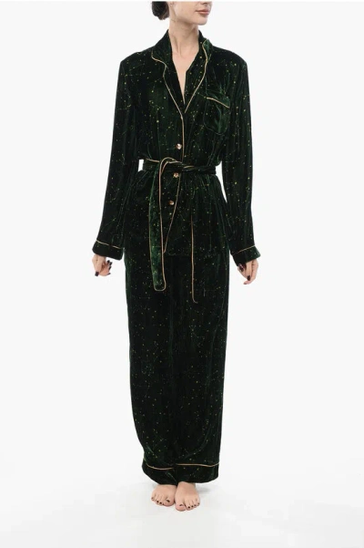 Sleepwalker Velvet Pyjama Set With Constellation Motif