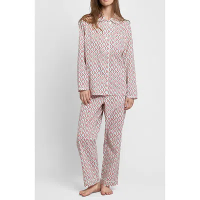 Sleepy Jones Bishop Pajama Set In Rose Block