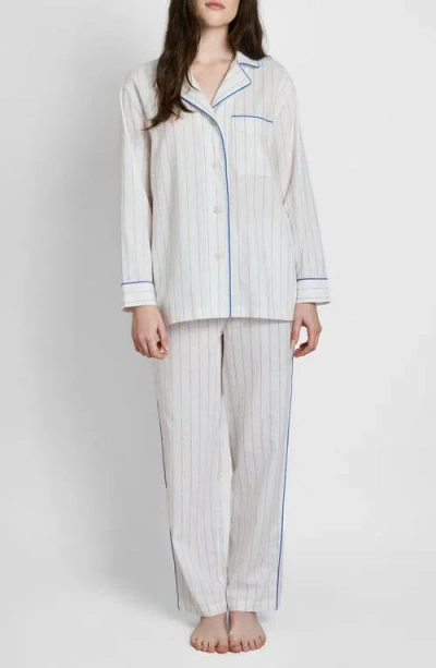 Sleepy Jones Linen-cotton Margaret Pajama Set In White