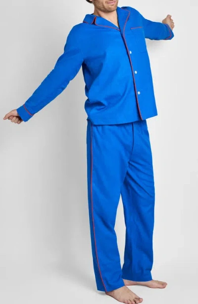 Sleepy Jones Linen-cotton Milton Pajama Set In Blue