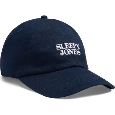 Sleepy Jones Logo Baseball Hat In Blue