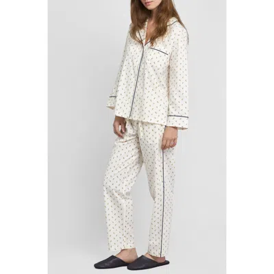 Sleepy Jones Marina Pajama Set In Yellow & Plum Paisley