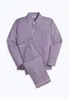 Sleepy Jones Men's Henry Pajama Set In Sateen Purple Stripe In Multi