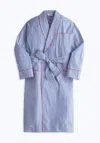 Sleepy Jones Unisex Glenn Robe In Blue/white Stripe In Multi