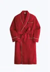 Sleepy Jones Unisex Glenn Robe In Red Flannel In Multi