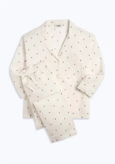 Sleepy Jones Women's Marina Rosette Pajama Set In Ivory/rosette In Multi