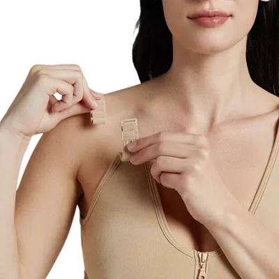 Slick Chicks Wireless Zip Front Adaptive Bra In Sand