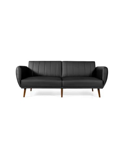 Slickblue 3 Seat Convertible Sofa Bed With Adjustable Backrest For Living Room-black