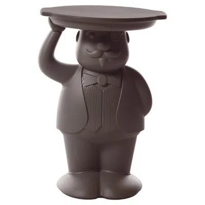 Pre-owned Slide Design Ambrogio Servant Table In Chocolate Brown By Favaretto & Partners
