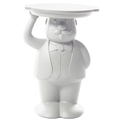 Pre-owned Slide Design Ambrogio Servant Table In Milky White By Favaretto & Partners