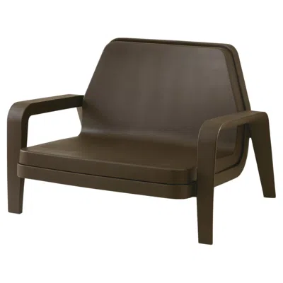 Pre-owned Slide Design America Armchair In Soft Chocolate Fabric And Chocolate Brown Frame