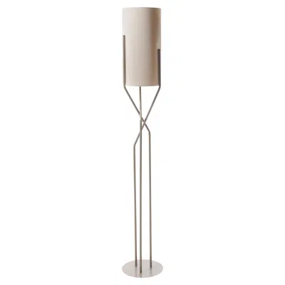 Pre-owned Slide Design Aura Floor Lamp In Ivory White Lampshade With Pearl Gray Stem