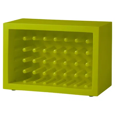 Pre-owned Slide Design Bachus Wine Rack In Lime Green By Marcel Wanders