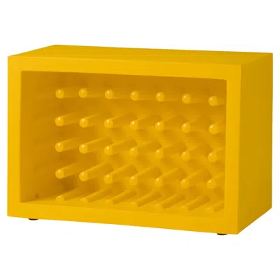 Pre-owned Slide Design Bachus Wine Rack In Saffron Yellow By Marcel Wanders