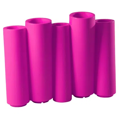Pre-owned Slide Design Bamboo Cachepot In Sweet Fuchsia By Tous Les Trois In Purple