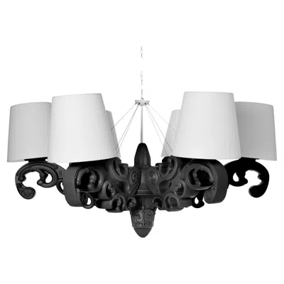 Pre-owned Slide Design Crown Of Love Pendant Light In Jet Black By Moro, Pigatti