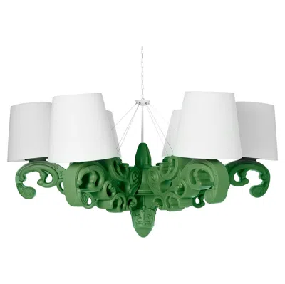 Pre-owned Slide Design Crown Of Love Pendant Light In Malva Green By Moro, Pigatti