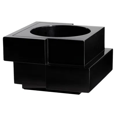Pre-owned Slide Design Cubic Yo Pot On Wheels In Jet Black By Giulio Cappellini
