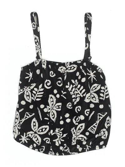 Pre-owned Slim Allure Swimsuit Top Black Paisley Pattern Swimwear