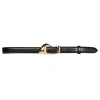 Slim Arrow Belt In Black Leather/gold