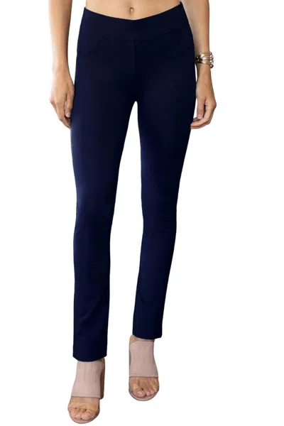 Slimsation By Multiples Ankle Legging Pant In Midnight Navy In Blue