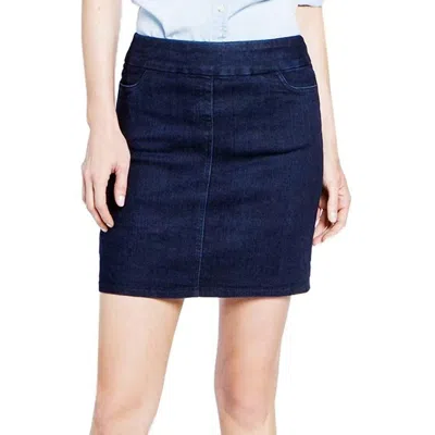 Slimsation By Multiples Drift Away Skort In Denim In Multi