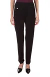 Slimsation By Multiples Ease-y-fit Relaxed Leg Pants In Black In Black