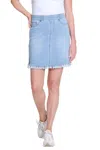 Slimsation By Multiples Fringe Hem Denim Skort In Blue In Blue