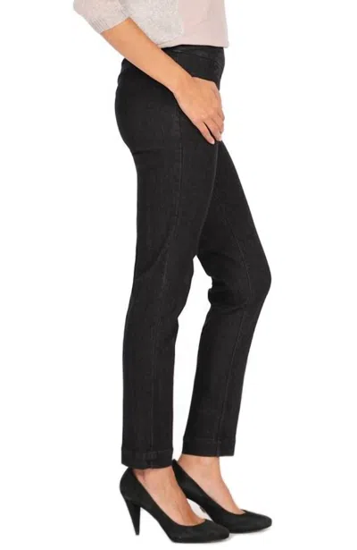 Slimsation By Multiples Narrow Dark Wash Jeans In Black