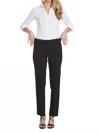 Slimsation By Multiples Petite Pull-on Ankle Dress Pants With Pockets In Black In Black