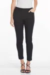 Slimsation By Multiples Pull On Ankle Pants In Black In Black