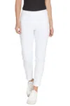 Slimsation By Multiples Pull On Ankle Pants In Ivory In Multi
