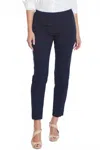 Slimsation By Multiples Pull-on Narrow Leg Ankle Pants In Midnight In Multi