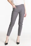 Slimsation By Multiples Pull On Ankle Pocket Pants In Dark Grey